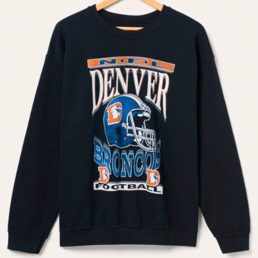 Denver Broncos Helmet Sweatshirt Retro 90S Collection